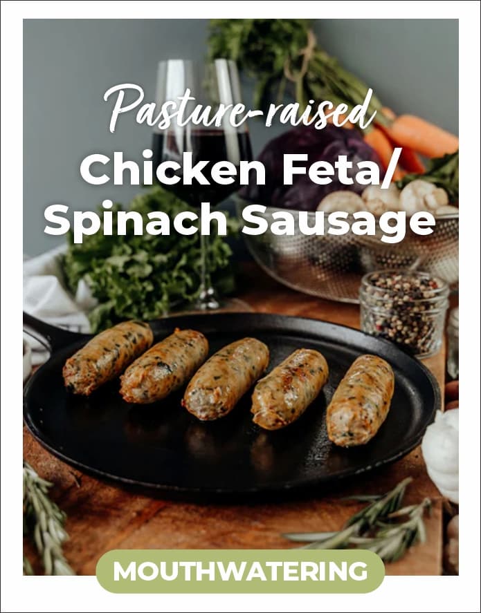 chicken feta / spinach sausage links