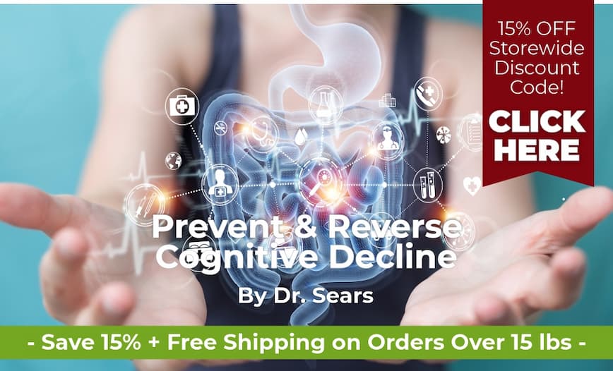 an image of a woman holding up a heart with the words prevent and reverse cognitive decline