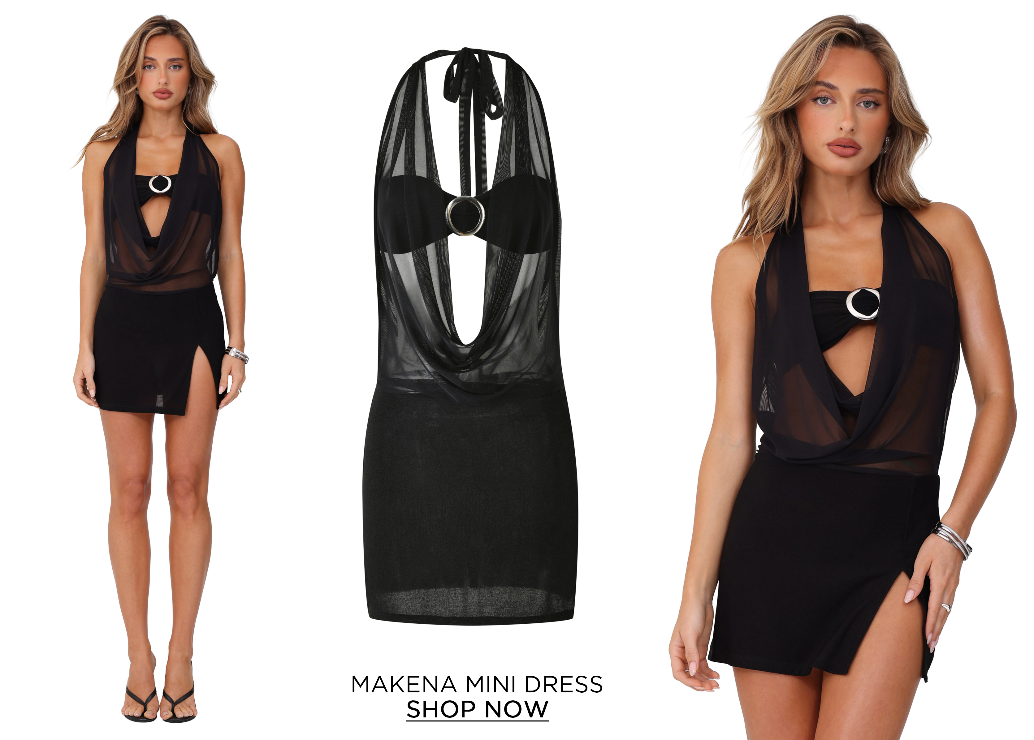 MAKENA TWO-PIECE DRESS - BLACK