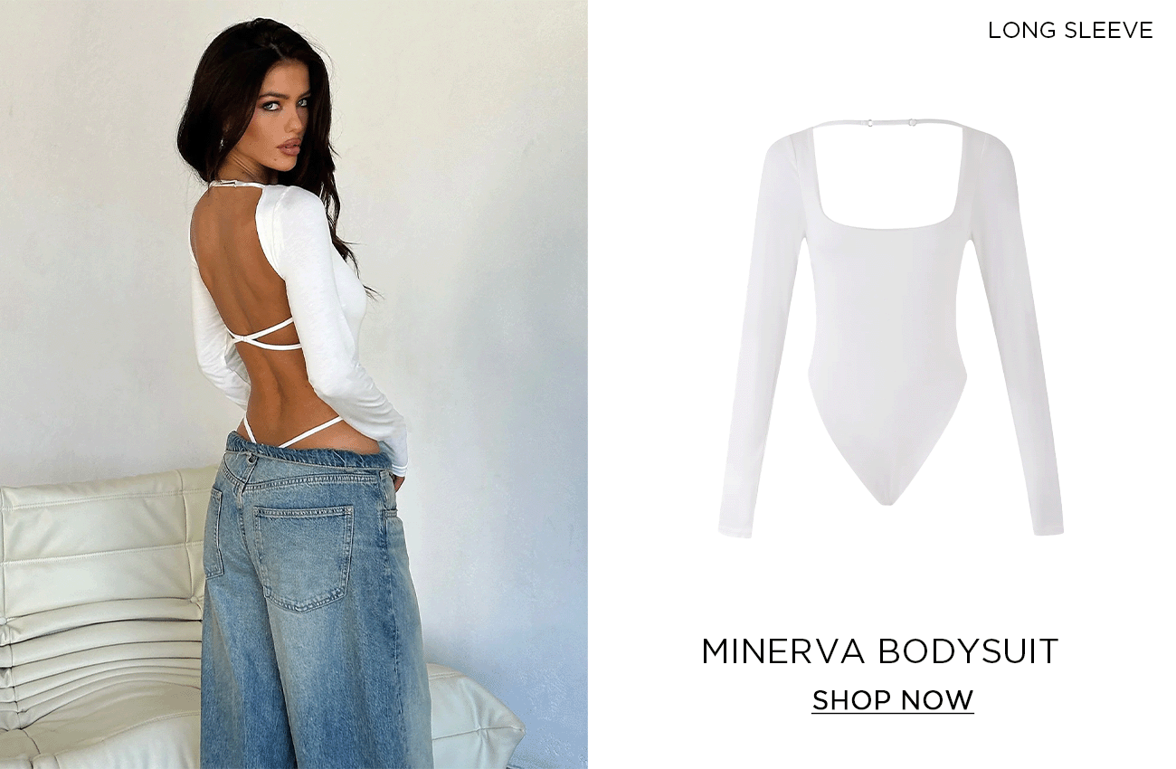 MINERVA LONG SLEEVE BODYSUIT - WHITE