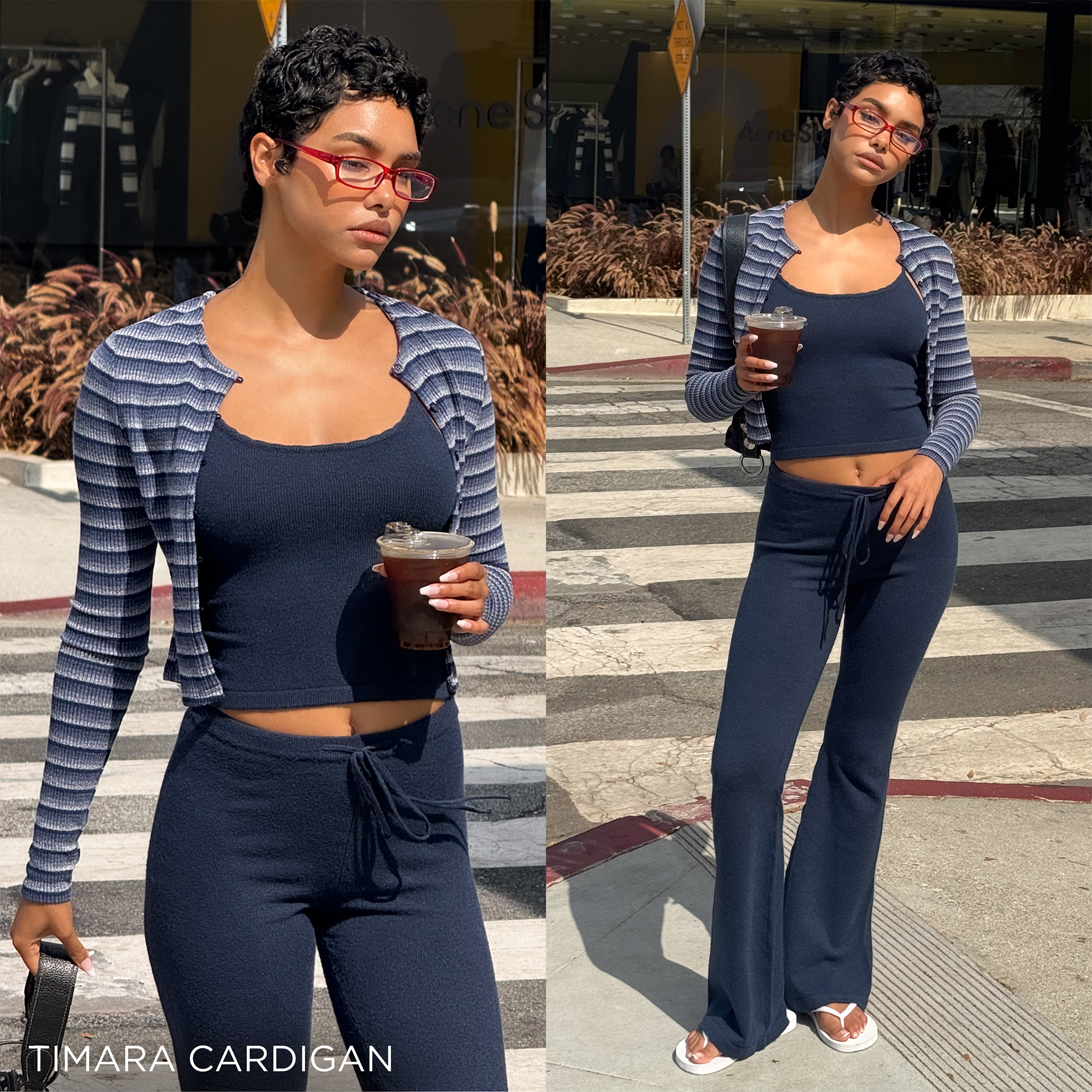 TIMARA CARDIGAN - NAVY STRIPE