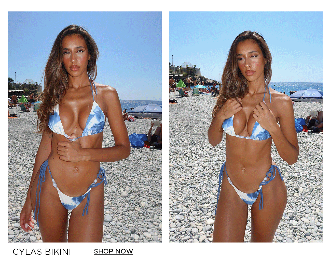 CYLAS BIKINI TOP - INDIGO FLORAL