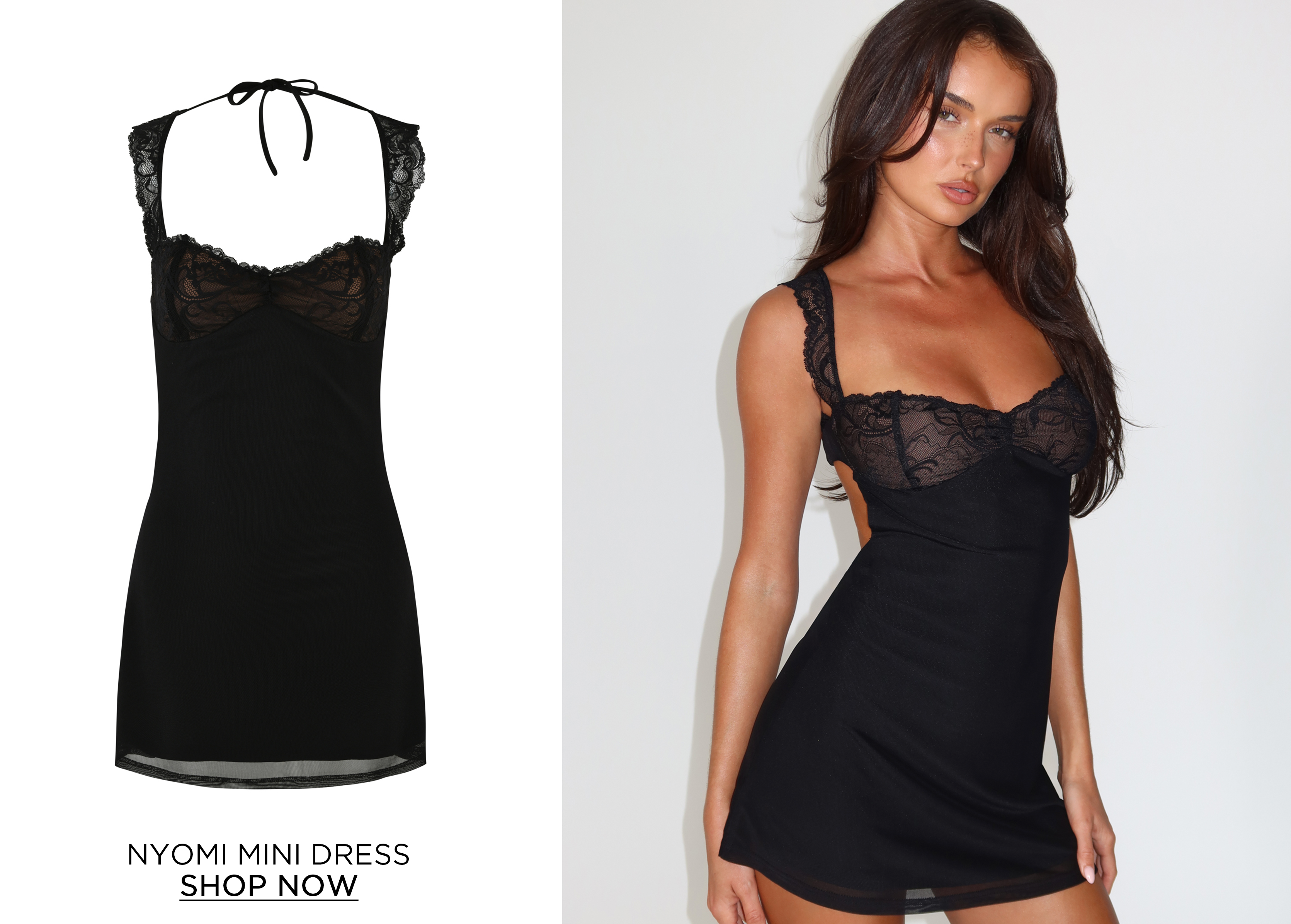 NYOMI MINI DRESS - BLACK