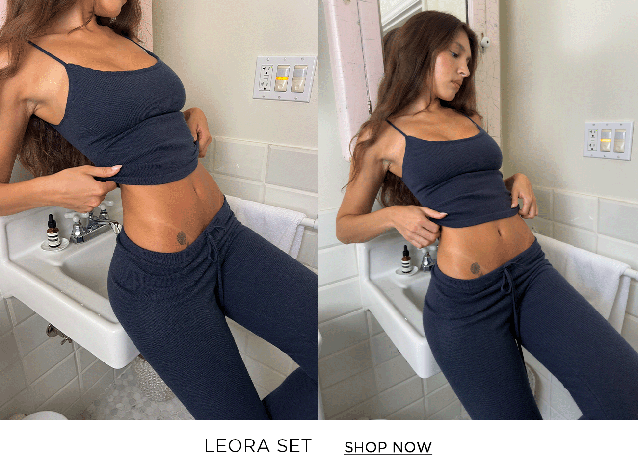 LEORA TOP - NAVY
