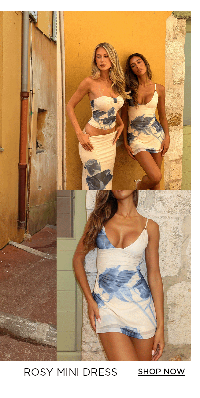  ROSY MINI DRESS - INDIGO FLORAL