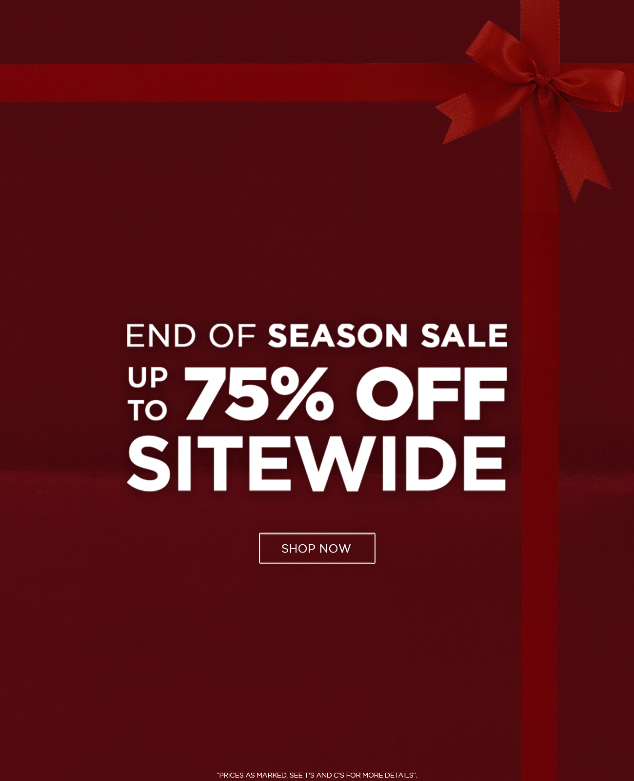 Up to 75% off sale