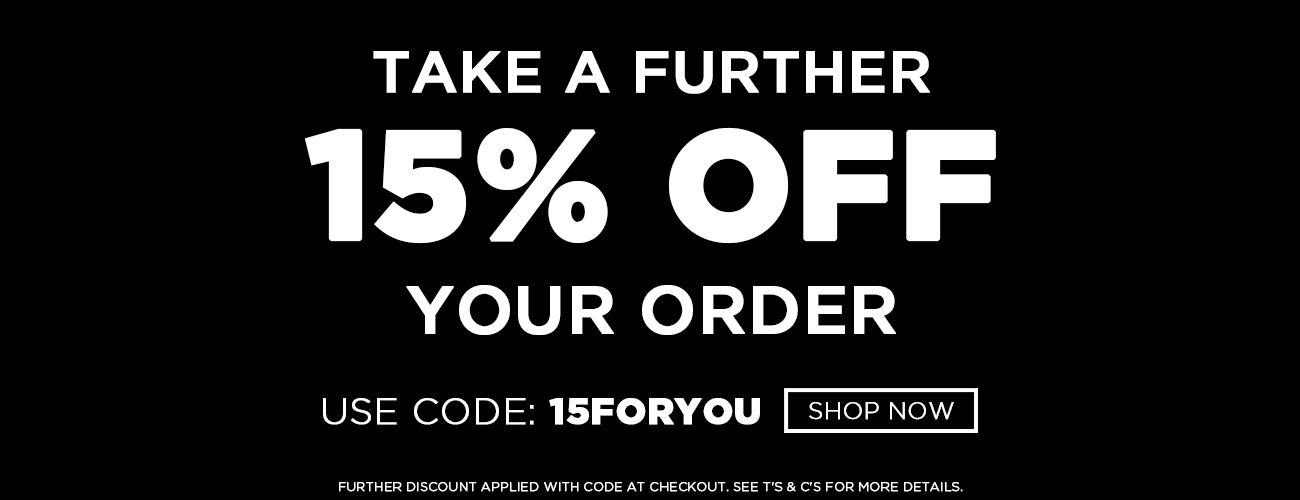 Further 15% off sitewide with code:15FORYOU