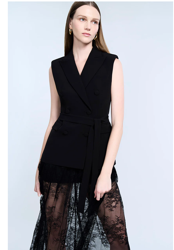 Belted Double Breasted Vest