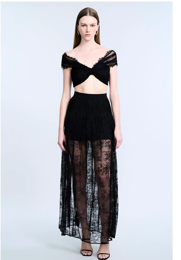 Pleated Lace Skirt