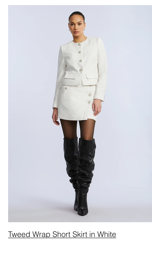 Tweed Wrap Short Skirt