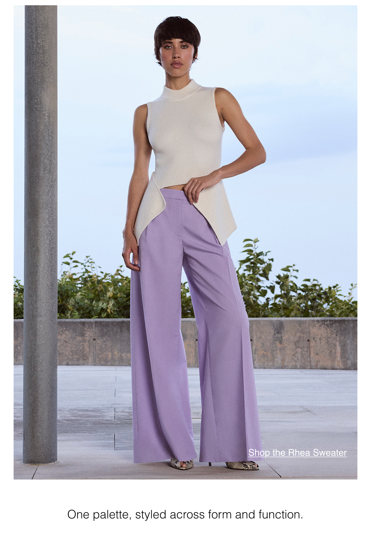 One palette, styled across form and function. Shop the Rhea Sweater