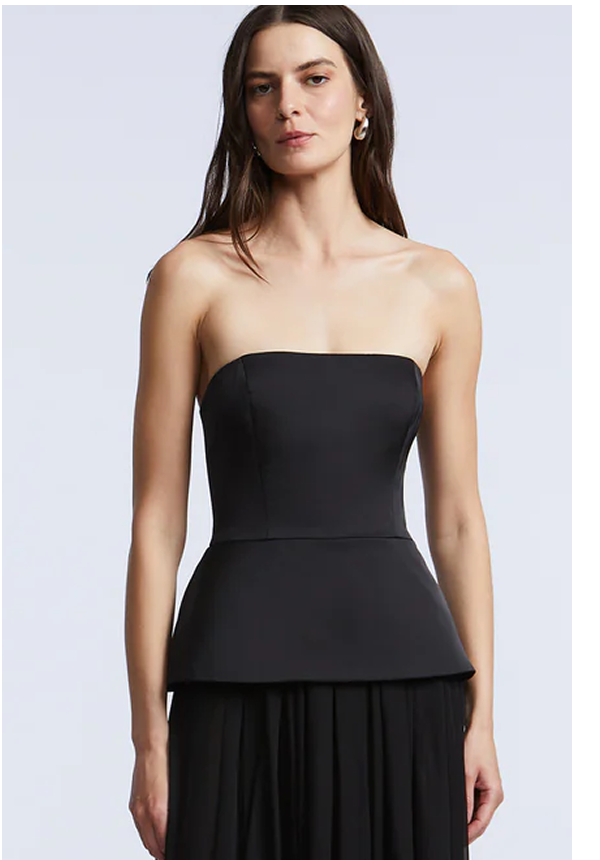 Strapless Peplum Gown
