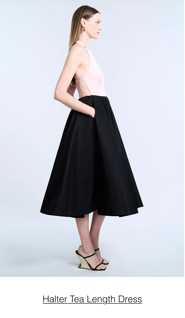 Halter Tea Length Dress