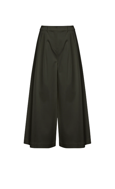 Pleated Front Crop Pant in Rosin