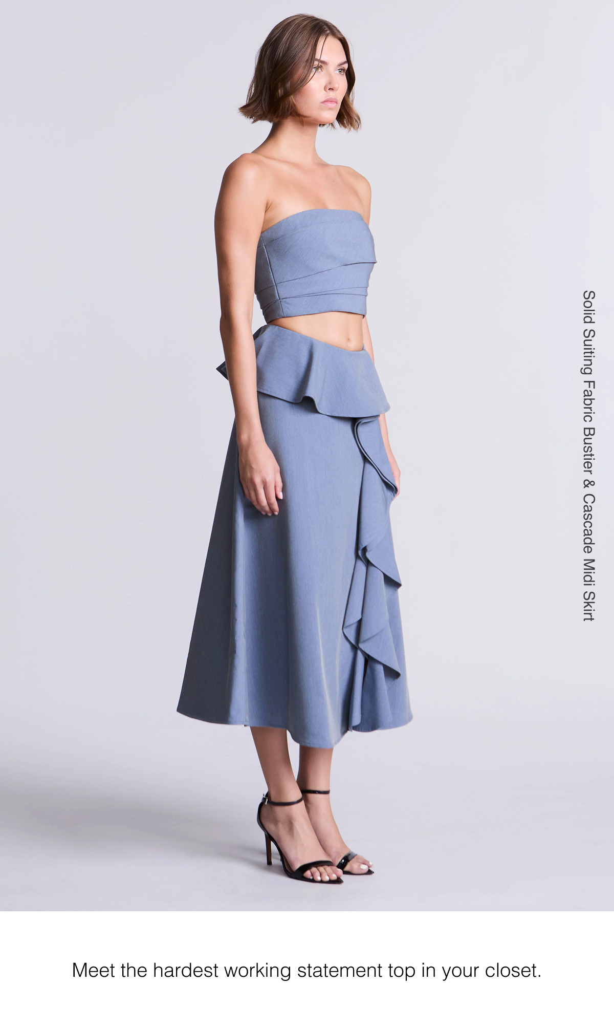 Meet the hardest working statement top in your closet. Shop the Solid Suiting Fabric Bustier