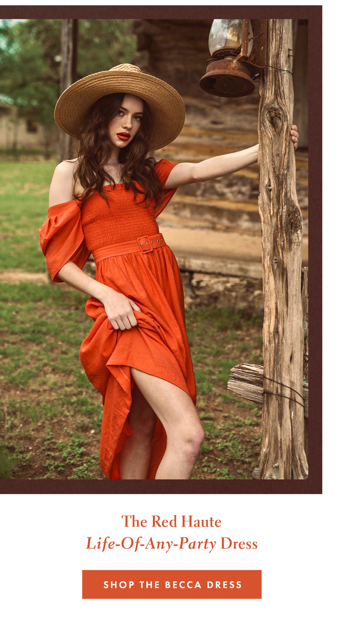 SMOCKED MIDI DRESS