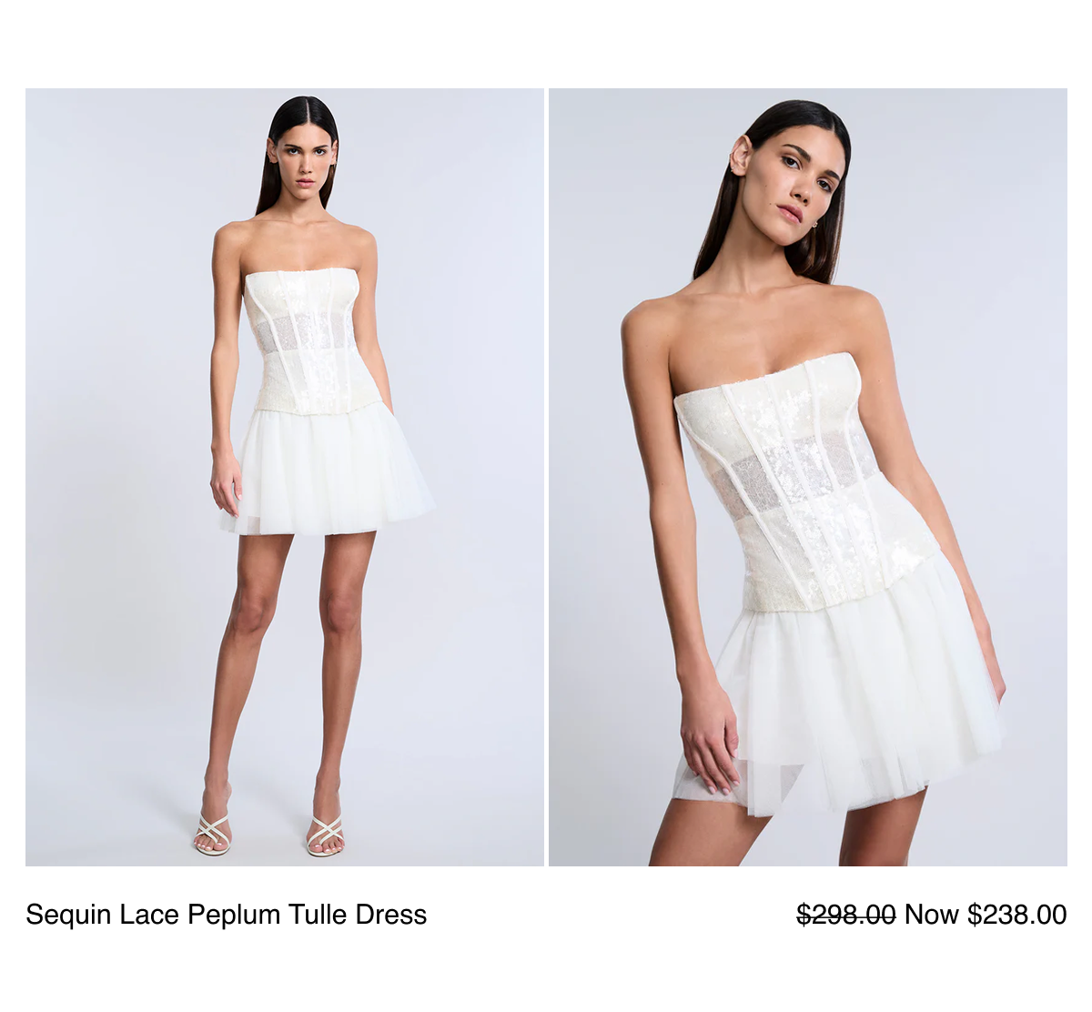 Sequin Lace Peplum Tulle Dress in Jasmine