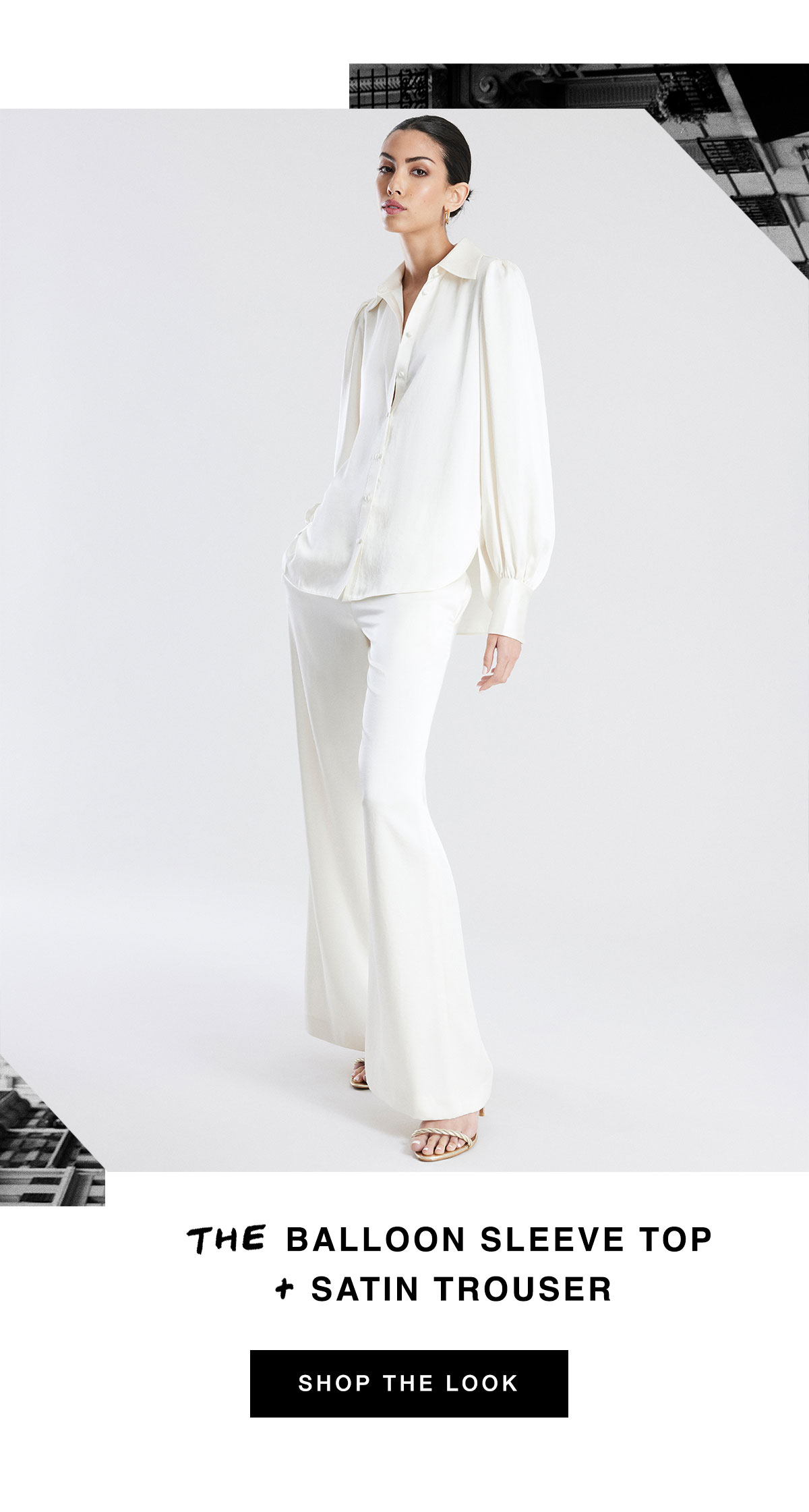 The Balloon Sleeve Top and Satin Trouser
