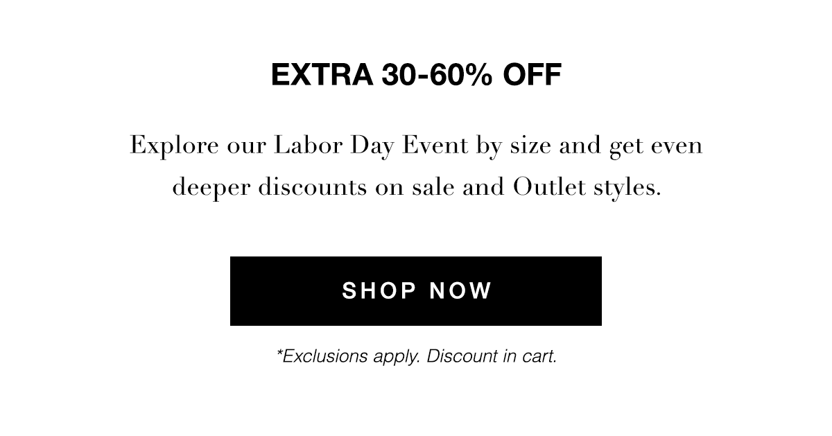 Shop Now- Extra 30-60% Off Sale