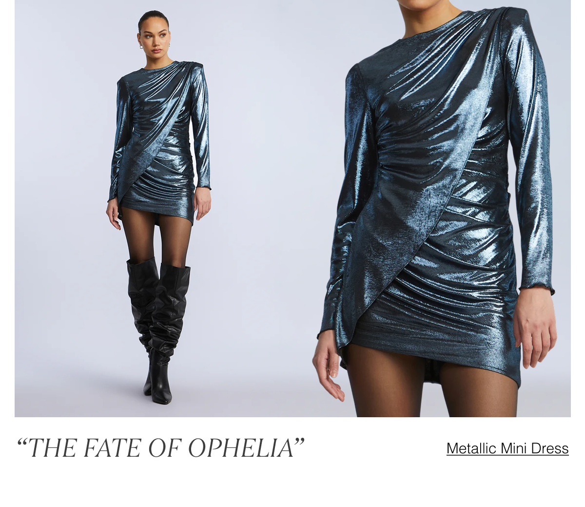 "The Fate of Ophelia" Shop the Metallic Mini Dress
