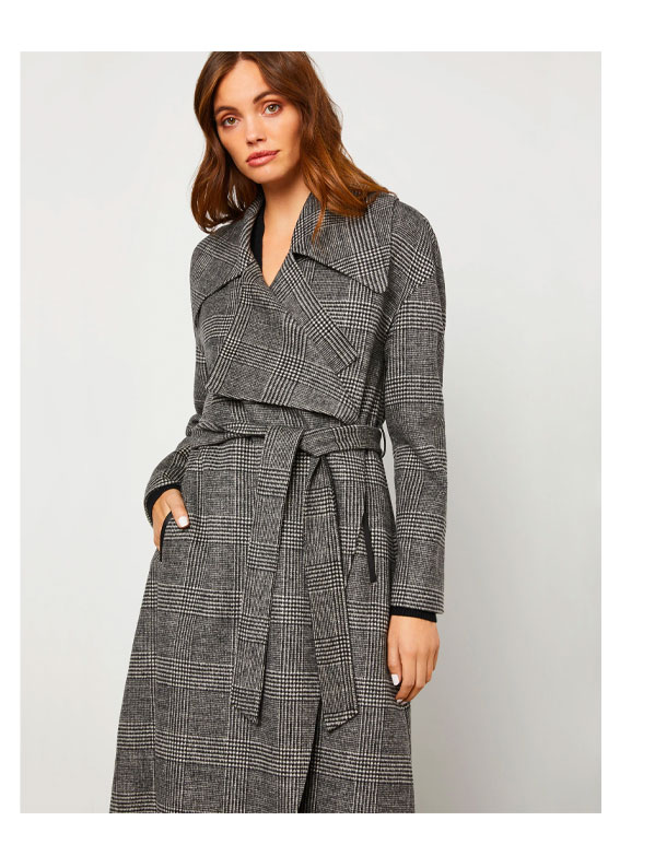 OVERSIZED LAPEL BELTED WRAP COAT