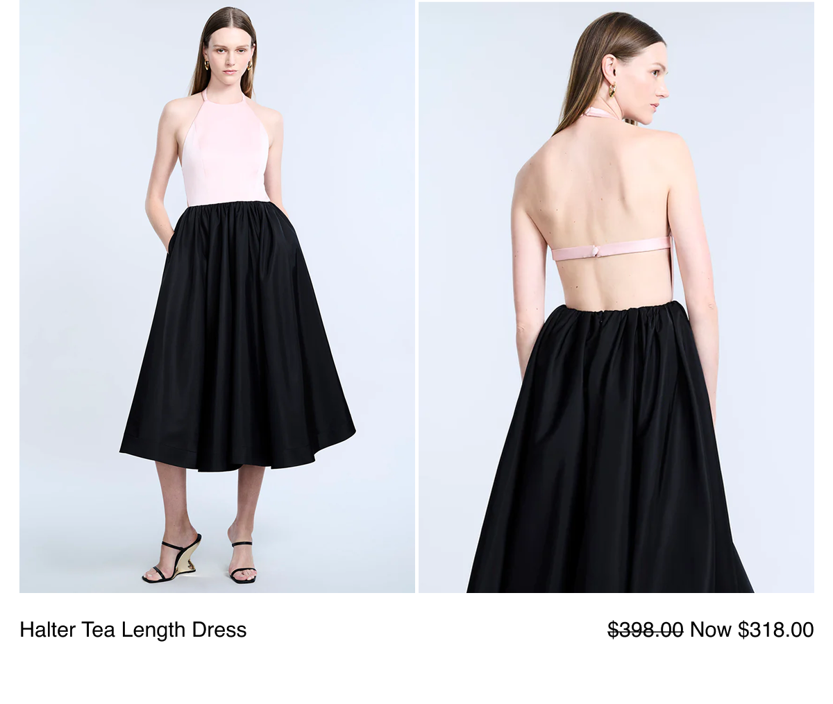 Halter Tea Length Dress