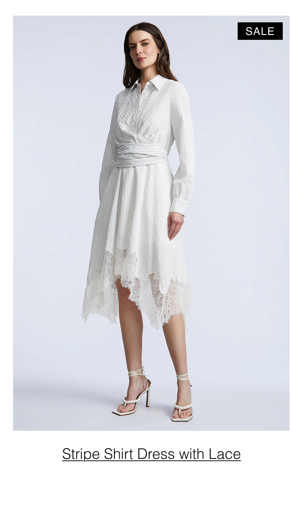 Stripe Shirt Dress With Lace (sale)