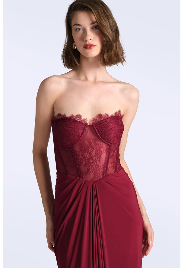Lace & Jersey Gown