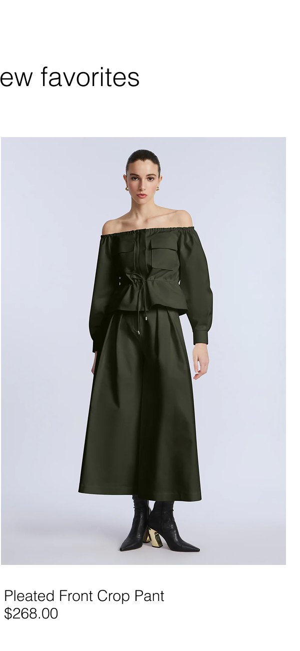 Pleated Front Crop Pant - $268