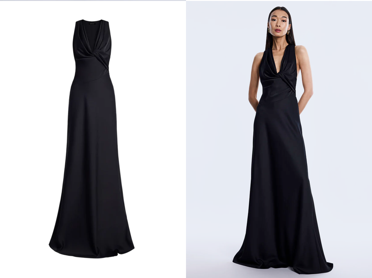 Shop the Cowl Neck Halter Gown