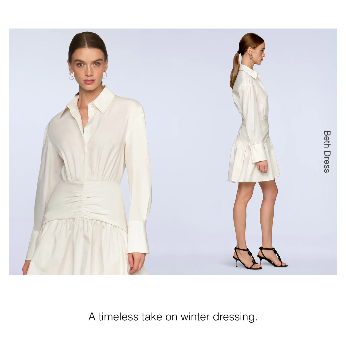 A timeless take on winter dressing. Shop the Beth Dress