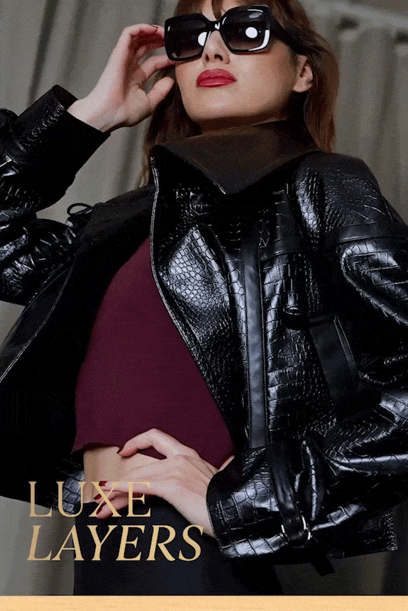 Luxe Layers | The Arina, Miranda, and Paloma Jackets bring versatility to the forefront—reversible finishes, sculpted silhouettes, and bold textures designed for the season ahead. 