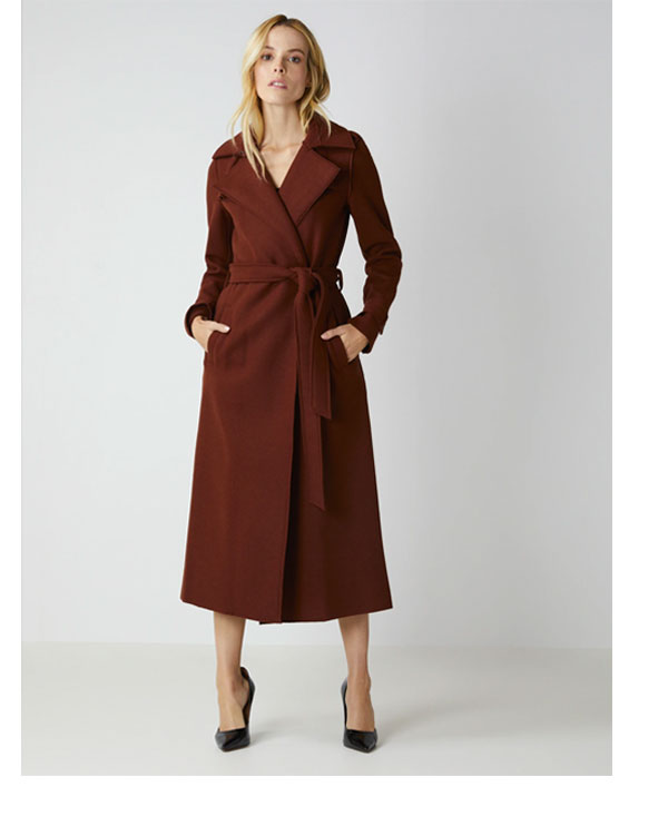 RAW-EDGE BELTED TRENCH COAT