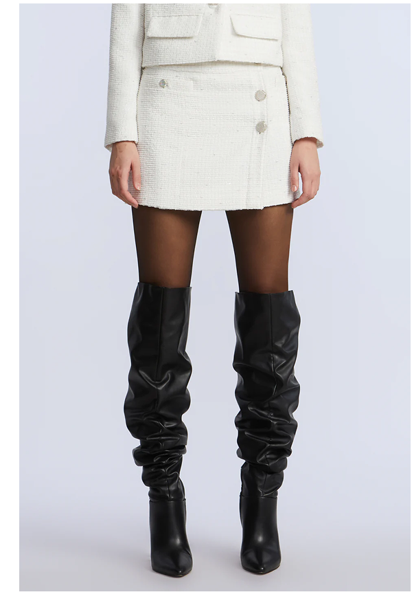 Tweed Wrap Short Skirt