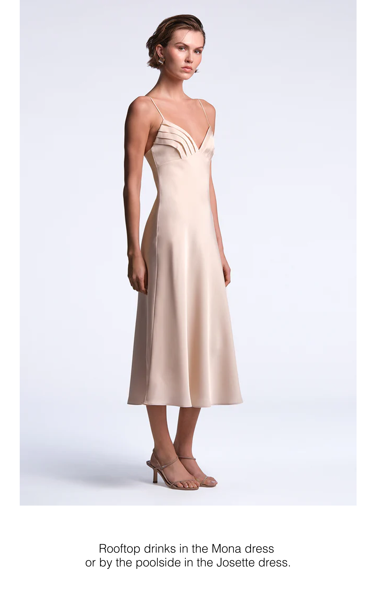 Rooftop drinks in the Mona Dress 