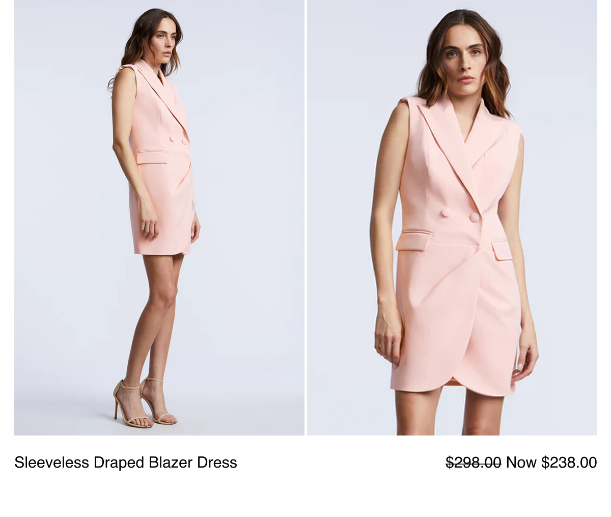 Sleeveless Draped Blazer Dress