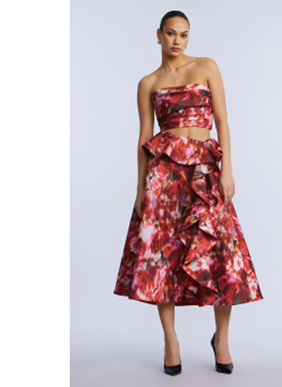 Shop the Printed Cascade Midi Skirt