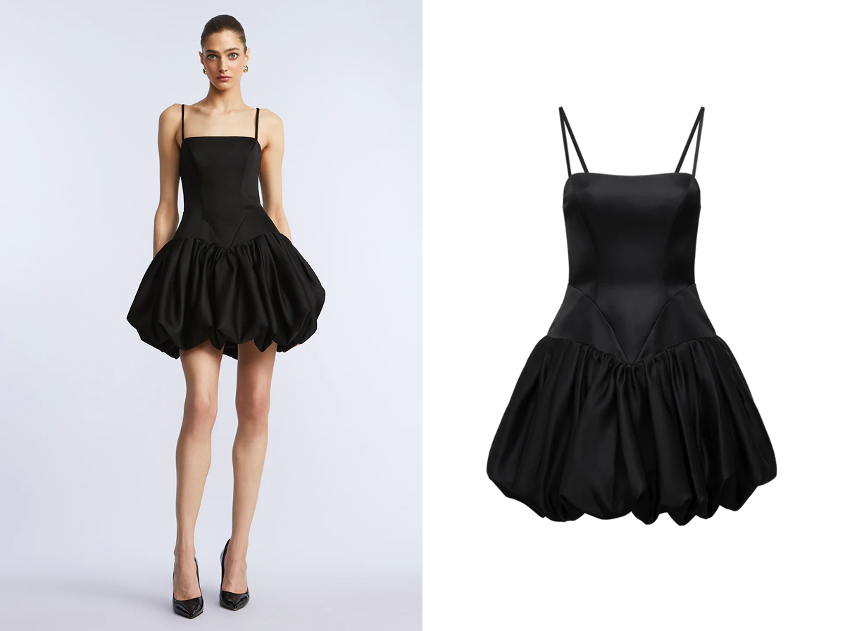 Shop the Bubble Mini Dress in Black