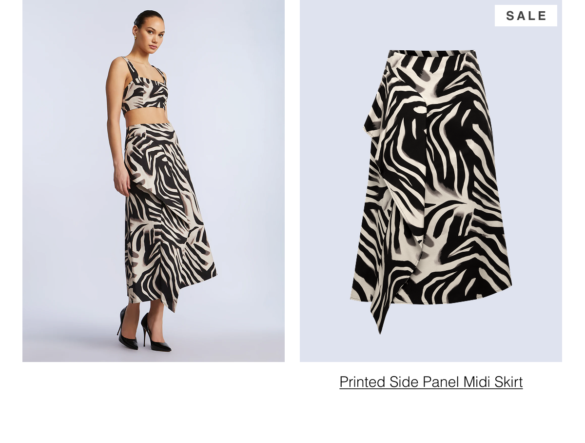 Shop the Printed Side Panel Midi Skirt on sale
