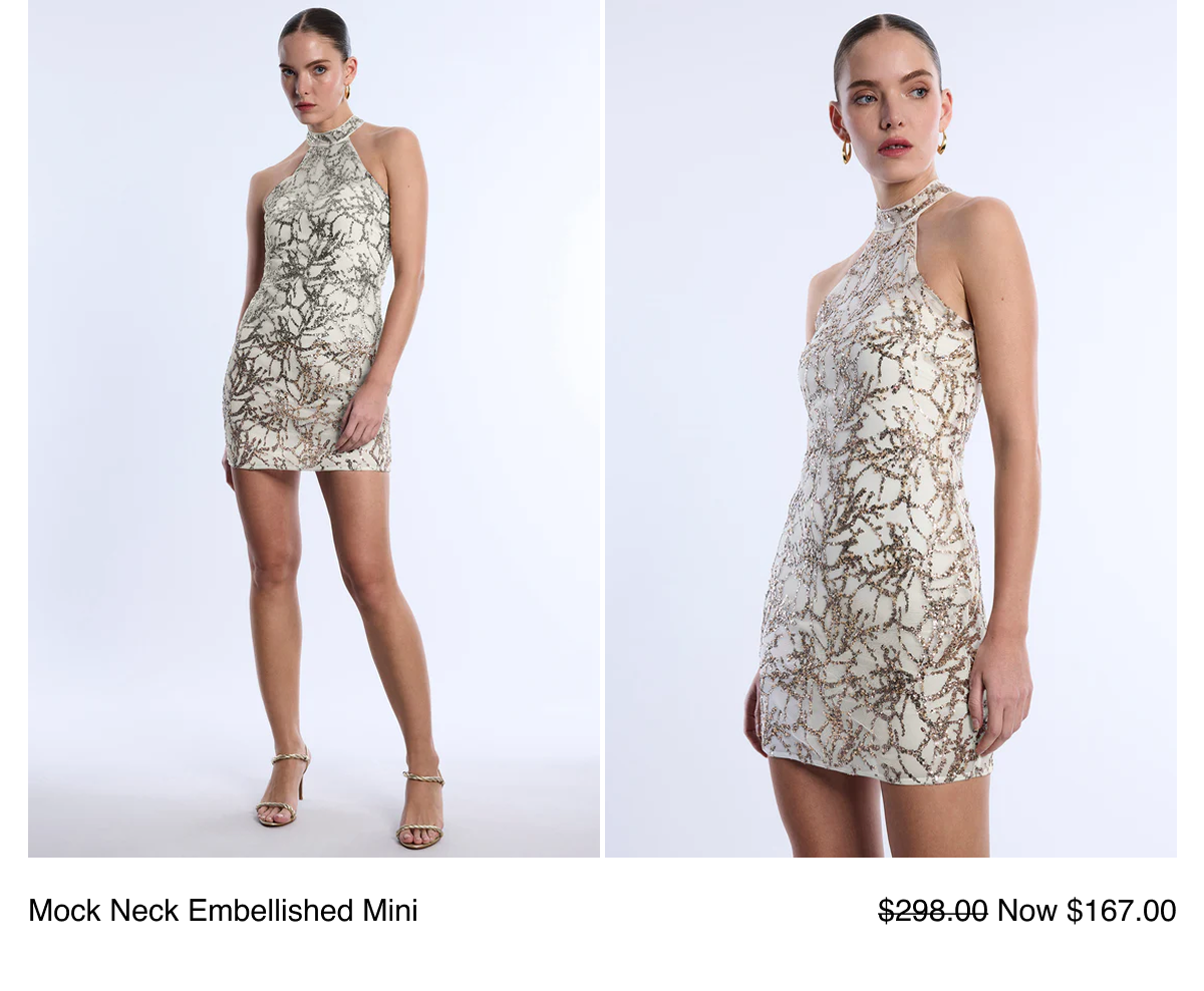 Mock Neck Embellished Mini 