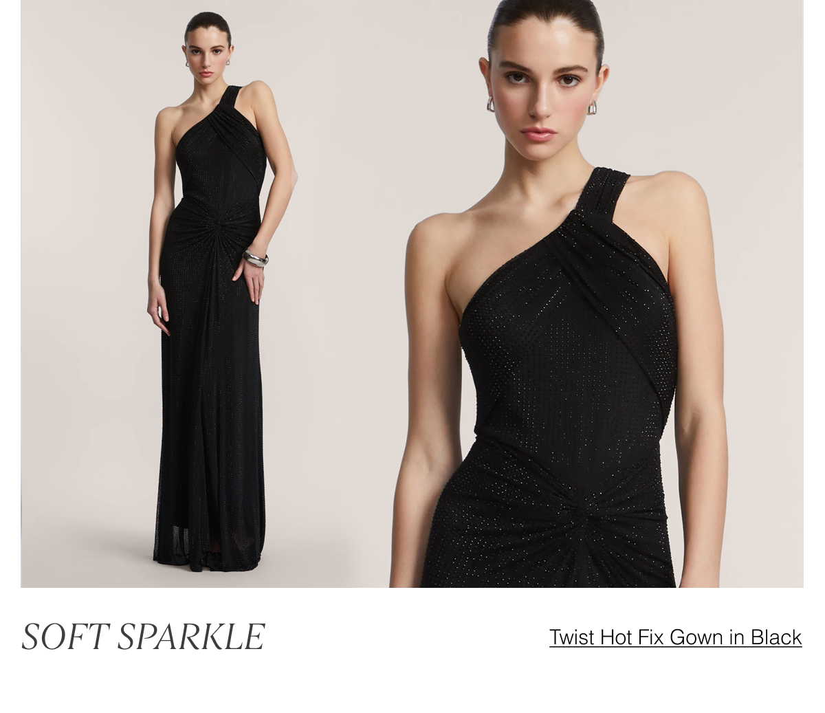 Soft Sparkle: Shop the Twist Hot Fix Gown