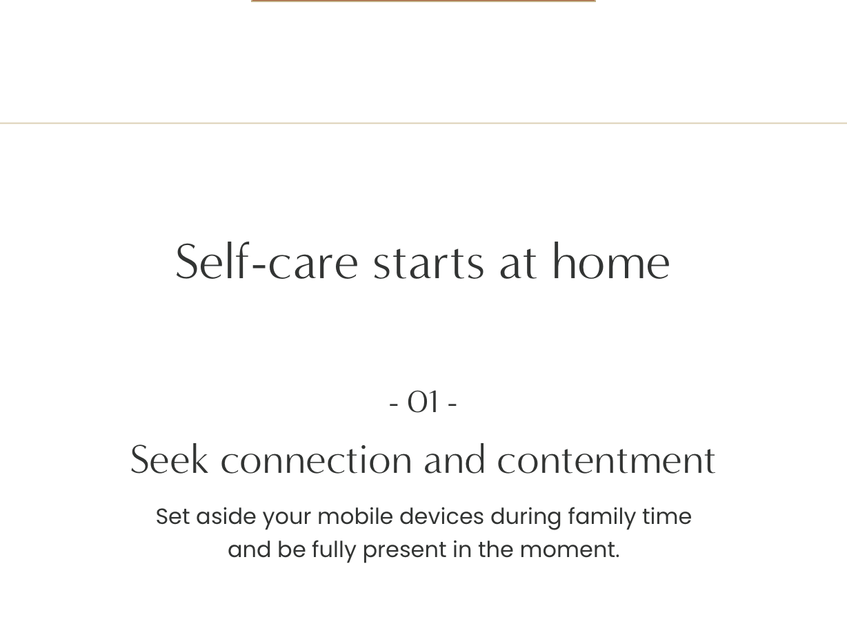 01. Seek connection and contentment