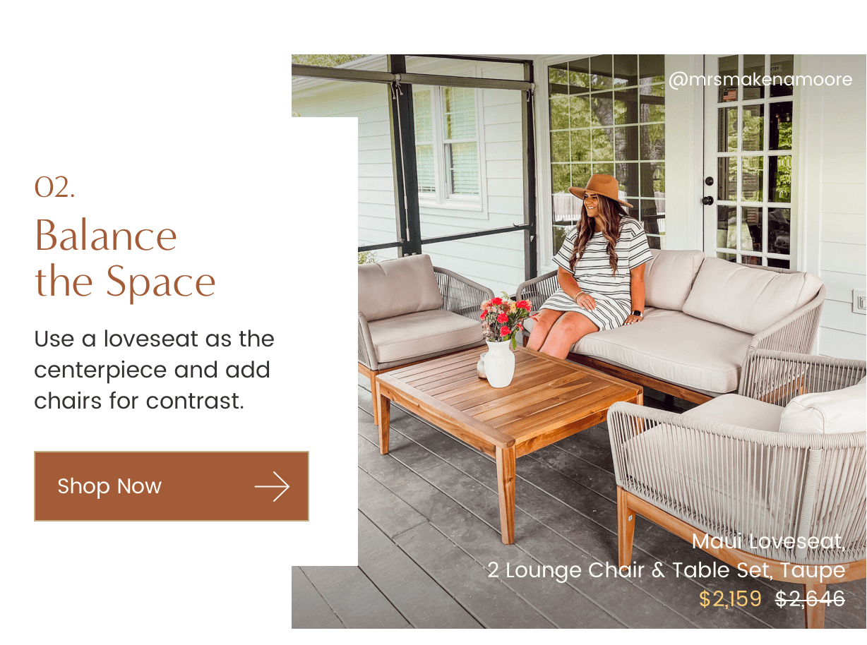 How to mix and match patio furniture.