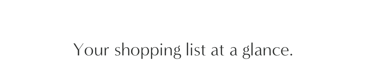 Your shopping list at a glance.