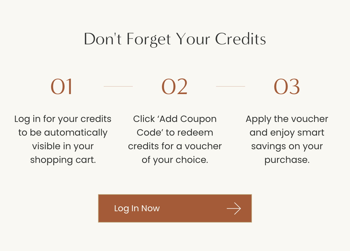 Don't Forget Your Credits: Log In Now>