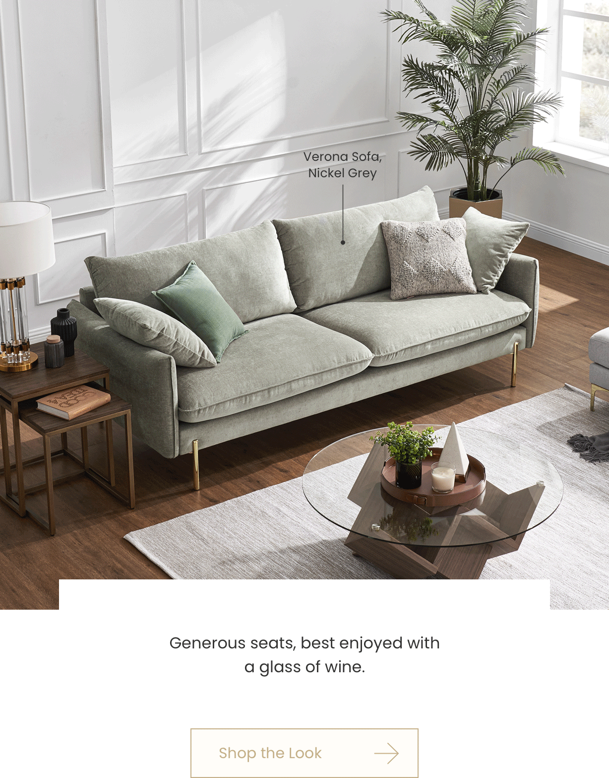 Generous seats, best enjoyed with a glass of wine: Shop the Look