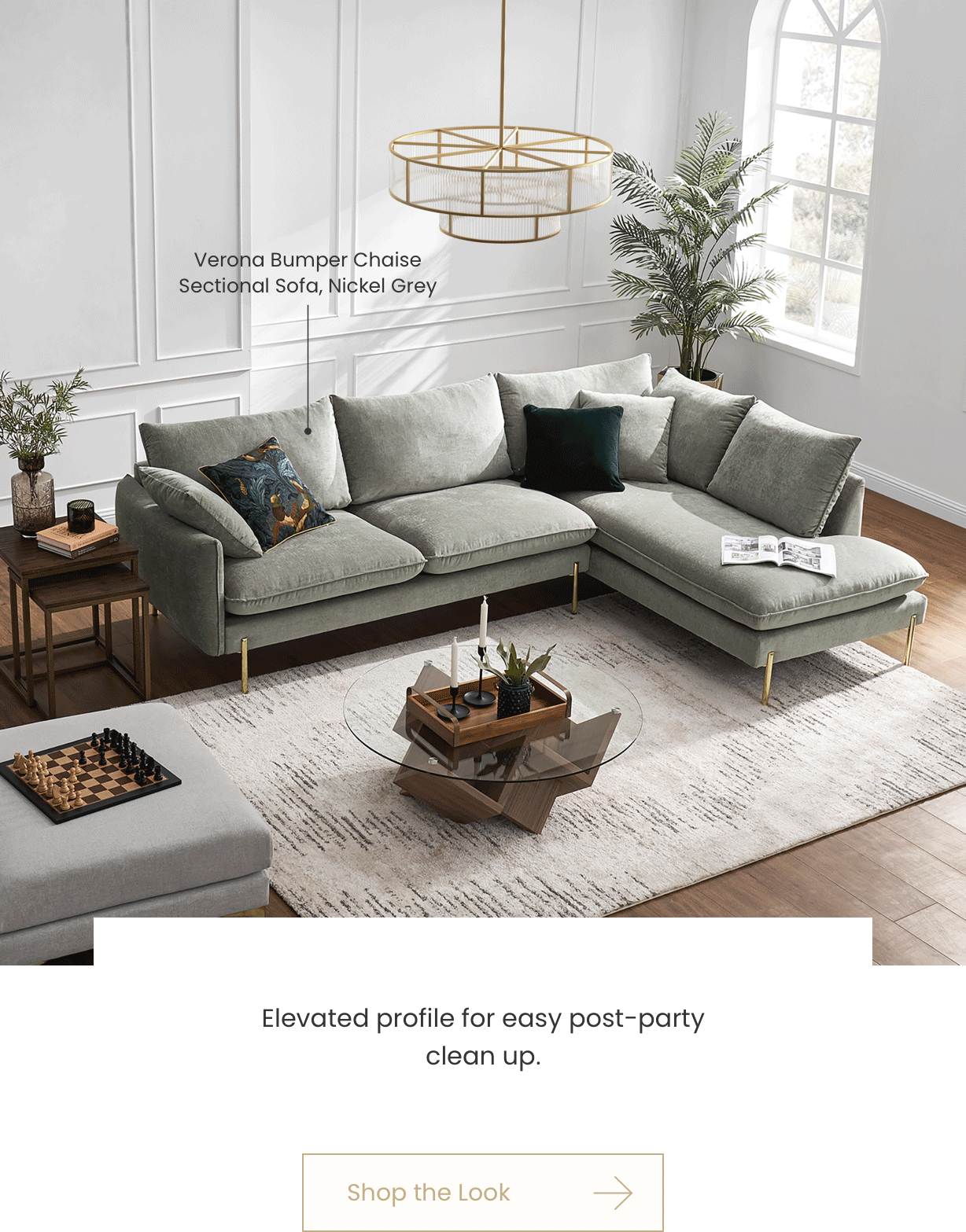 Elevated profile for easy post-party clean up: Shop the Look