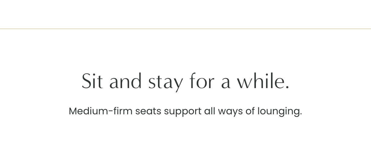 Sit and stay for a while.