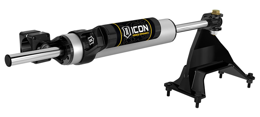 ICON Centerline Steering Stabilizer installed on a Jeep Wrangler