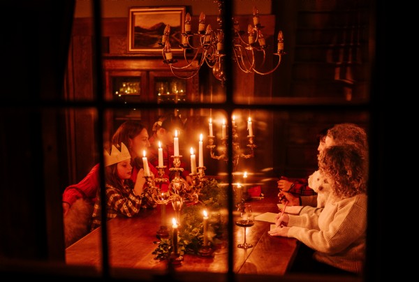 Sarah and her family at Christmas